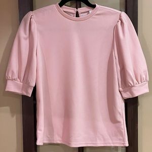 SheIn Women's Puff Sleeve Casual Solid Top